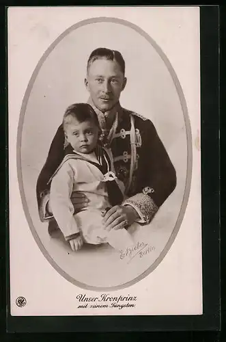 AK Kronprinz Wilhelm von Preussen mit seinem jüngsten Sohn