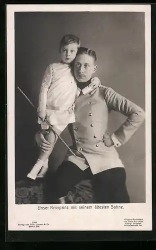 AK Kronprinz Wilhelm von Preussen mit seinem ältesten Sohn