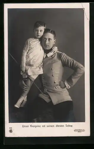 AK Kronprinz Wilhelm von Preussen mit seinem ältesten Sohn