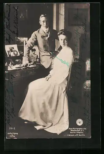 AK Kronprinz Wilhelm von Preussen mit seiner Frau Cecilie