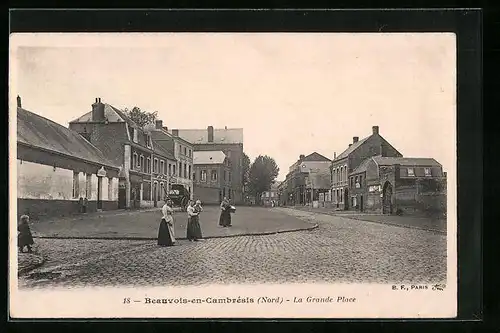 AK Beauvois-en-Cambrésis, La Grande Place