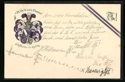 AK A. Th. V. sei`s Panier, Studentenwappen
