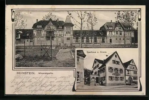AK Beinstein, Mineralquelle, Gasthaus z. Krone