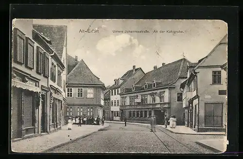 AK Erfurt, Untere Johannesstrasse, An der Kohlgrube in Alt-Erfurt
