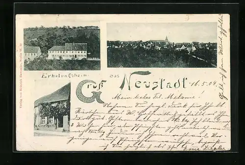 AK Neustadt / Waiblingen, Erholungsheim aus der Vogelschau, Gesamtansicht, Posthilfsstelle