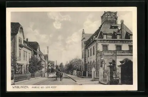 AK Waiblingen, Bahnhoffstrasse bei der Post