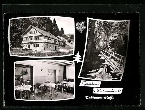 AK Todtmoos-Höfle, Gasthaus Rabenschlucht mit Innenansicht