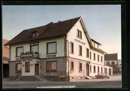 AK Blumberg-Zollhaus /Baden, Gasthof-Pension Adler-Post mit Strassenpartie