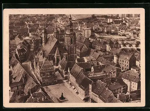 AK Lutherstadt Eisleben, Ortsansicht aus der Vogelschau