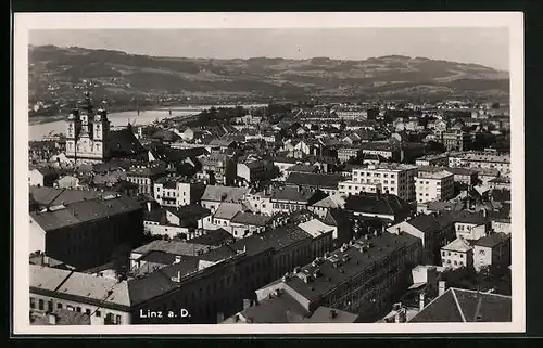 AK Linz a. D., Ortsansicht aus der Vogelschau