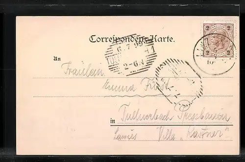 AK Linz a. D., Donaubrücke gegen Zentrum