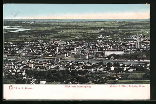 AK Linz a. D., Blick vom Pöstlingberg
