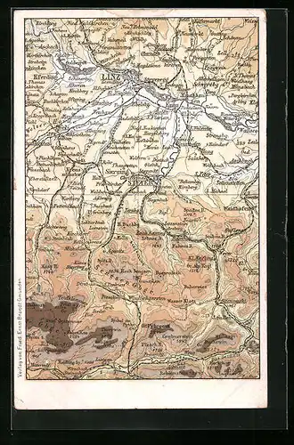 AK Linz a. d. Donau, Stadt und Umgebung