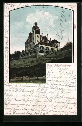 AK Linz a. d. Donau, Hotel Pöstlingberg