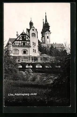 AK Linz a. d. Donau, Pöstlingberg-Hotel mit Anlage