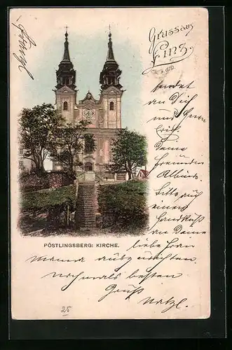 AK Linz a. d. Donau, Pöstlingberg mit Kirche
