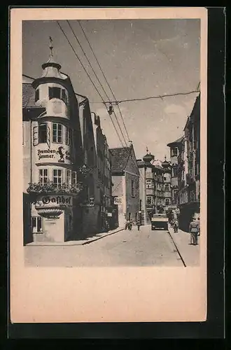 AK Linz a. d. Donau, Strassenpartie in der Altstadt