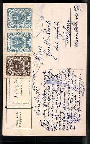 Künstler-AK Linz a. d. Donau, Strassenpartie in der Altstadt