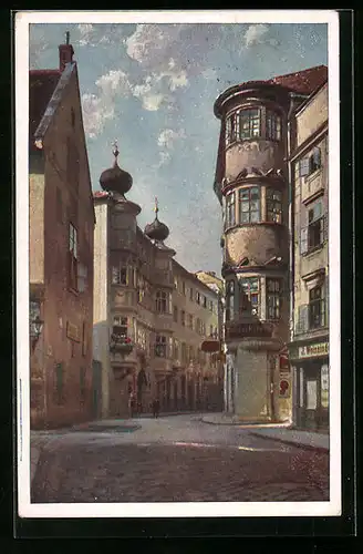 Künstler-AK Partie in der Altstadt mit Zwiebeltürmen