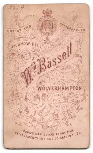 Fotografie Wm. Bassett, Wolverhampton, 29, Snow Hill, Stattlicher Herr im Anzug mit Vollbart