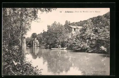 AK Jaignes, Pont du Moulin sur la Marne