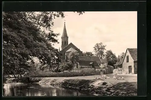 AK Ilberstedt, Wipperberg, Ortspartie mit Kirche