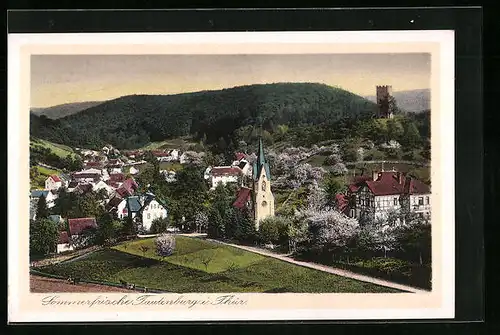 AK Tautenburg i. Thür., Teilansicht mit Kirche