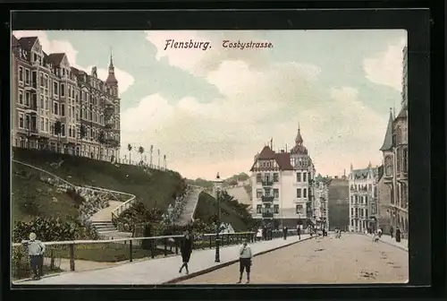 AK Flensburg, Passanten auf der Tosbystrasse