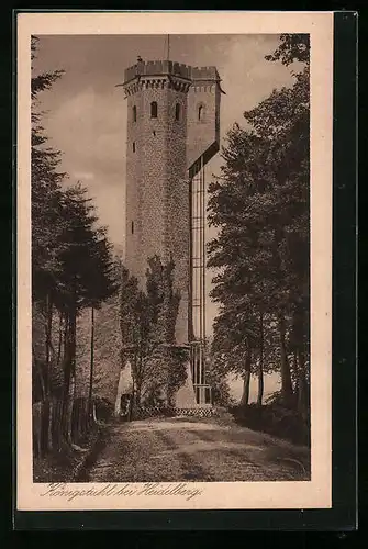 AK Königstuhl /Heidelberg, Aussichtsturm an der Bergbahnstation