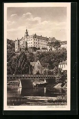 AK Gera, Schloss Osterstein über einer Brücke