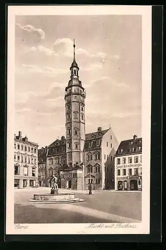 AK Gera, Marktplatz mit dem Rathaus