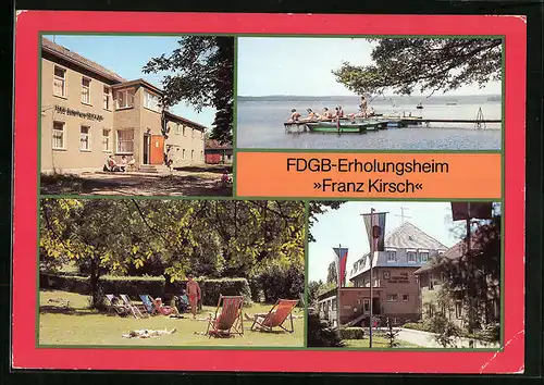 AK Diensdorf /Beeskow, FDGB-Erholungsheim Franz Kirsch mit Liegewiese
