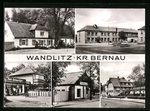 AK Wandlitz /Bernau, HO-Gaststätte Seekrug, Erich-Weinert-Oberschule