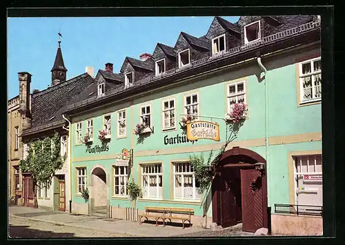 AK Leutenberg /Thür., Gaststätte Garküche mit Bank