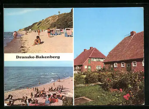 AK Dranske-Bakenberg, Strandansicht mit Badegästen
