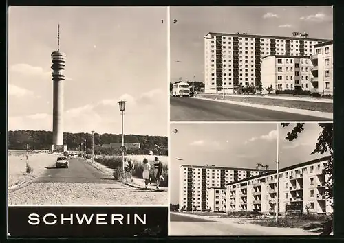 AK Schwerin, Fernsehturm in Zippendorf, Schwerin-Lankow