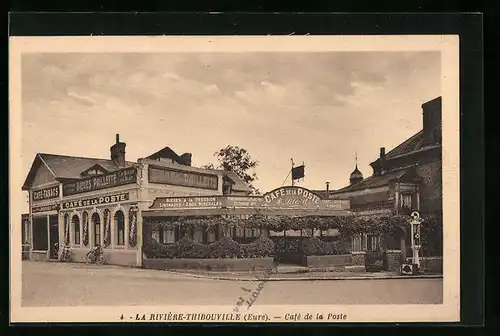 AK La Rivière-Thibouville, Cafe de la Poste