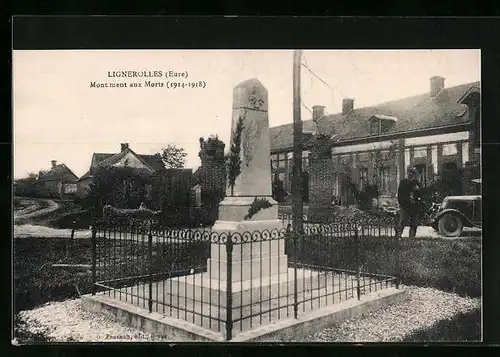 AK Lignerolles, Monument aux Morts