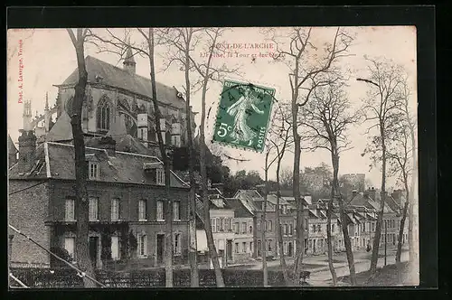 AK Pont-de-L`Arche, L`Eglise, Le Tour et les Quais