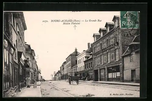 AK Bourg-Achard, La Grande Rue, Maison Fontaine