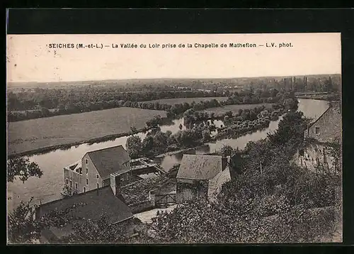 AK Seiches, La Vallée du Loir prise de la Chapelle de Matheflon