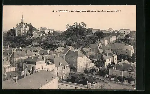 AK Segré, La Chapelle St-Joseph et le Vieux Pont