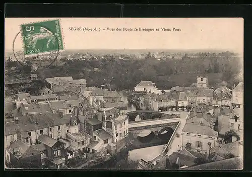 AK Segré, Vue des Ponts de Bretagne et Vieux Pont