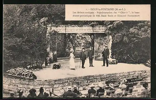 AK Doué-la-Fontaine, Les Arènes antiques, Représentation des Oberlé