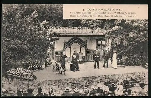 AK Doué-la-Fontaine, Les Arènes antiques, Représentation des Oberlé