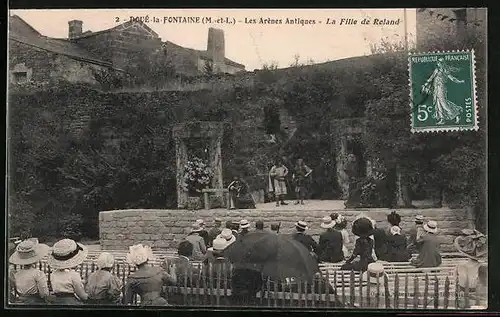 AK Doué-la-Fontaine, Les Arènes antiques, La Fille de Roland