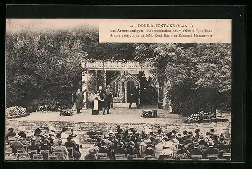 AK Doué-la-Fontaine, Les Arènes antiques, Représentation des Oberlé