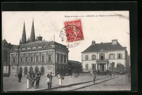 AK Cholet, le Théâtre et l`Hôtel de Ville