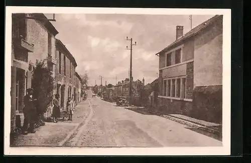 AK La Romagne, L`Hôtel des P. T. T. vers la Route de Cholet