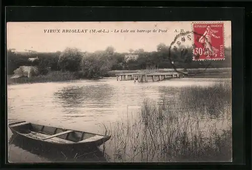 AK Vieux Briollay, Le Loir au barrage de Pont